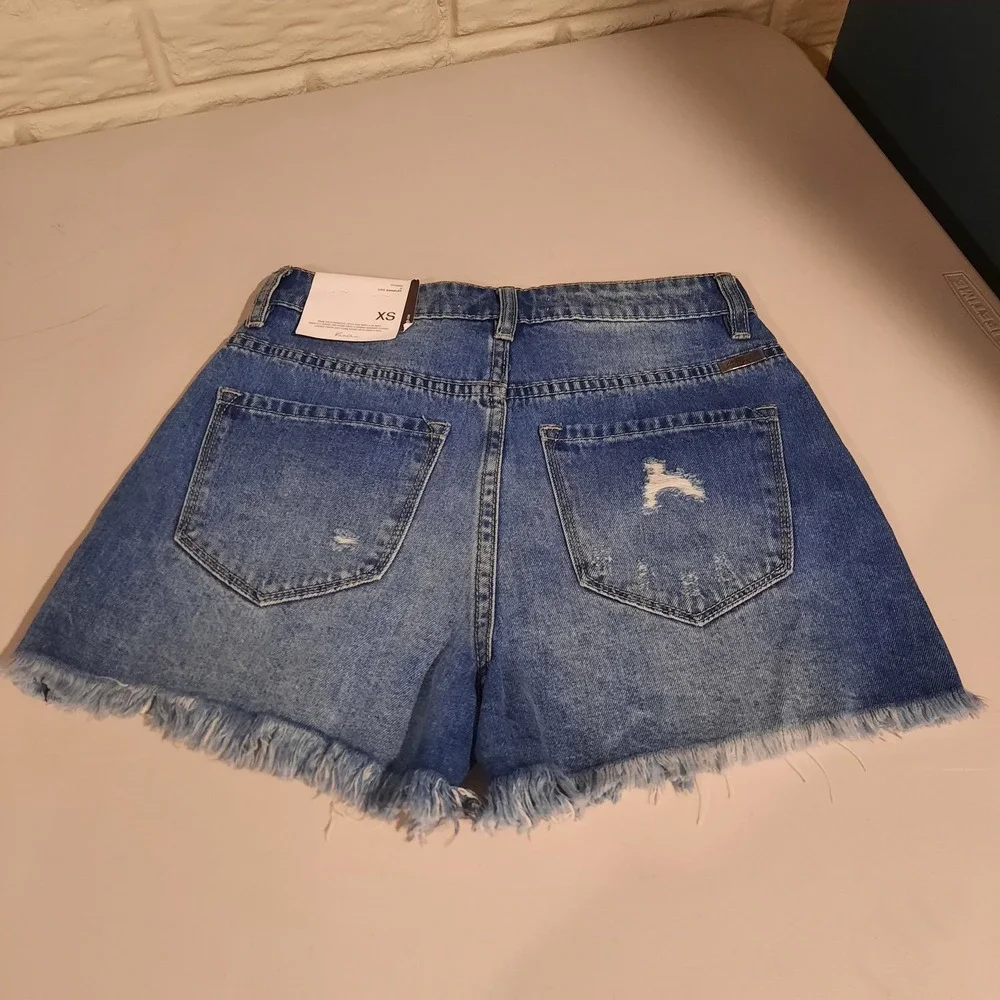 KanCan‎ Shorts Womens XS High Rise Denim Jean Cutoffs Distressed Raw Hem Boho